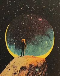 Astronaut Galactic Gaze