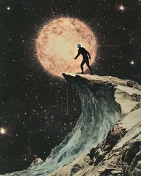 Man on Cosmic Cliff