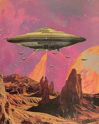 Retro Sci-Fi Desert Planet