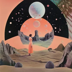 Woman in Cosmic Desert