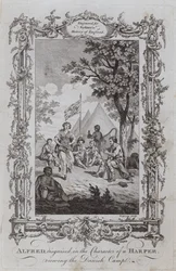 Alfred, disguised in the Character of a Harper, viewing the Danish Camp