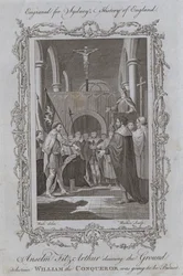 Anselm Fitz-Arthur claiming the Ground wherein William the Conqueror was going to be Buried