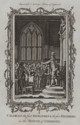 Charles the first Demanding the five Members in the House of Commons