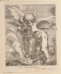 Two Putti Extinguishing Torches (Vis unita fortior) (Various Designs) (Opera Varia Historica, Poetica & Iconologica)
