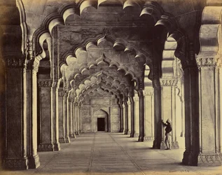 Agra - Interior of the Moti Masjid, Showing the Centre Aisle