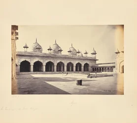 Agra; Quadrangle of the Motee Musjid (Pearl Mosque)