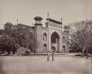 Agra. The Gateway of the Gardens Surrounding the Taj Mahal
