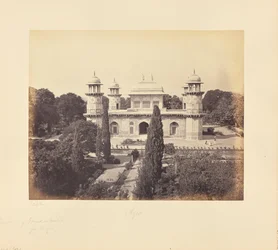Agra; The Mausoleum of Prince Etmad-Dowlah, from the Gate