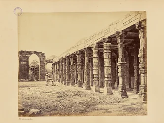Delhi; Colonnade of Hindu Pillars at the Qutb Minar, North Side