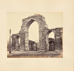 Delhi; The Kutub Minar, Great Arch and Iron Pillar