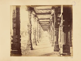 Delhi; the Qutb Minar, interior view of the northern colonnade