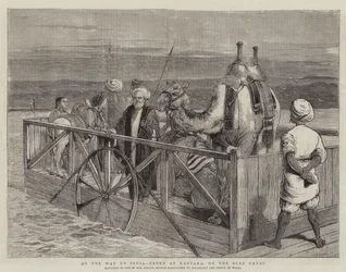 On the Way to India, Ferry at Kantara, on the Suez Canal