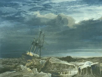 H.M.S. Investigator in the Pack, 8th October 1850 (Engraved by E. Walker, Published in 1854)