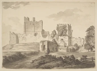 A View in Indian Ink of Prudhoe Castle, in the Parish of Ovingham