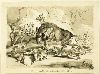 Tartars or Russians Hunting an Elk