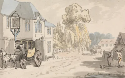 Riders Outside an Inn