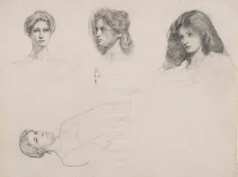 Sketch of female heads