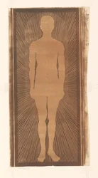 Silhouette of a Man with Rays Around