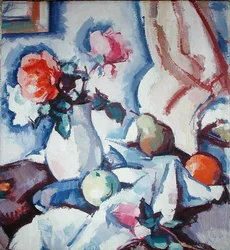 Roses in a White Vase