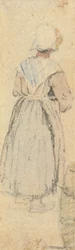 A Peasant Woman, Standing, Seen From Behind
