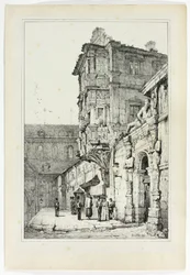 Ancient Palace, Bamberg, from Facsimiles of Sketches made in Flanders and Germany