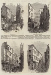 Old Houses about to be demolished for the New Courts of Law