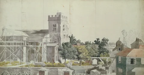 Twickenham Church under Scaffolding