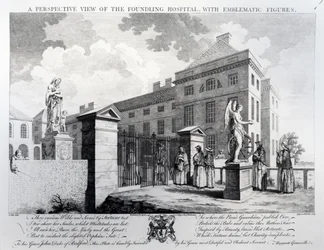 A perspective view of the Foundling Hospital, engraved by Edward Rooker