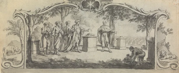 Design for a Book Illustration: A Sacrifice before a Battle