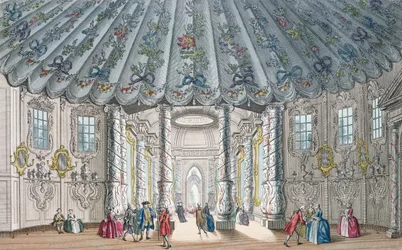 Interior View of the Elegant Music Room in Vauxhall Gardens, Engraved by H. Roberts, 1752