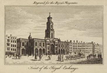 The front of the Royal Exchange in the City of London