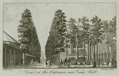 View of the entrance into Vauxhall Gardens, London