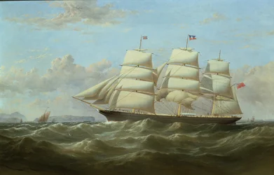 The British merchantman Clifford on the return from her maiden voyage to India