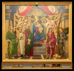 Altar Panel: Enthroned Madonna, Four Angels and Saints