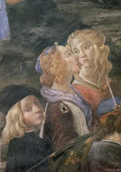 The Purification of the Leper and the Temptation of Christ (detail of two women and a young boy in the crowd)