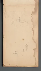 Sketchbook, Page 02: Figure in a Landscape with Dog