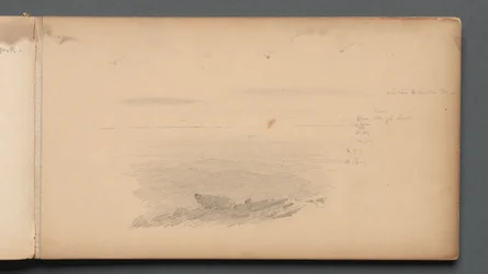 Sketchbook, Page 04: Seascape with Color Notations, 1859