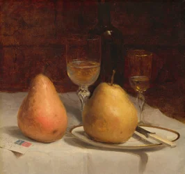 Two Pears on a Tabletop, c. 1866