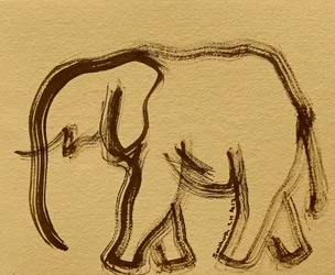 Abstract Elephant Brushstrokes