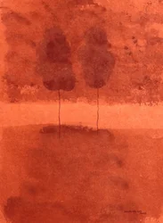 Abstract Red Landscape