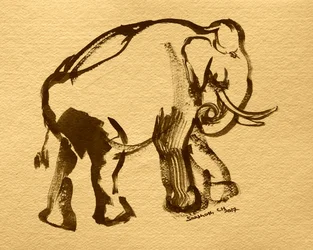 Elegant Ink Elephant