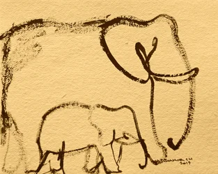 Elephant Mother and Calf
