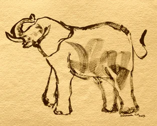 Expressive Elephant Drawing