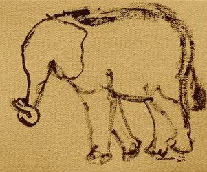 Gentle Elephant Sketch