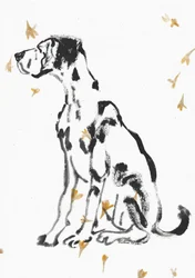 Gentle Great Dane and Flowers