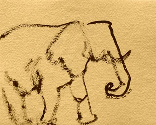 Minimalist Elephant Drawing