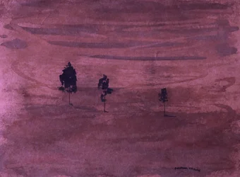 Minimalist Plum Landscape