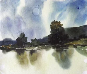 Misty Lake Reflection