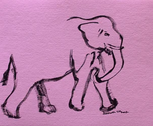 Pink Elephant Drawing