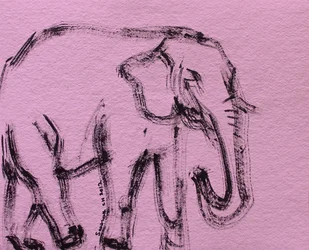Pink Elephant Sketch